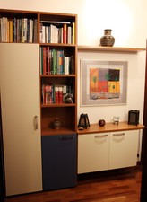 Composizione lunga 183 h220 cm (libreria 93 h220+pensile 90 h55+mensola prof.34)