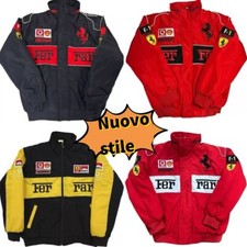 Neu Giacca F1 Team Racing Ferrari Adulto Ricamo Nero Cotone Imbottito 2025