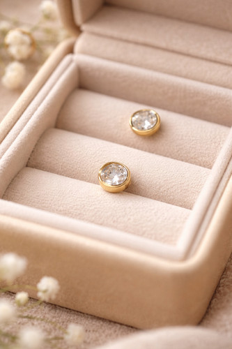 Orecchini donna oro - , strass