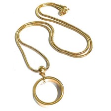 Collana in acciaio inox oro con fedina anello da uomo donna catenina snake