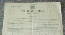 VINO  BAROLO  " MIRAFIORE " DI FONTANAFREDDA ( ALBA ) _ BELLA  FATTURA  DEL 1928