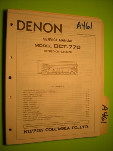 Denon dct 770 manuale - manuale, di