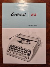 Libretto Manuale Istruzioni Macchina Da Scrivere Everest K3