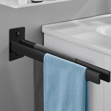 Porta Asciugamani Bagno Nero 39Cm, Portasciugamani Da Parete in Acciaio Inox 304