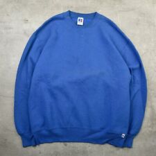 FELPA RUSSELL VINTAGE GIROCOLLO BLU ELETTRICO PLAIN BLANK XL