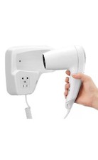 Asciugacapelli Parete Bagno 1300W Phono Bianco Muro Hotel Spogliatoio Albergo