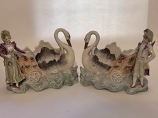 Coppia di centrotavola in porcellana Vecchia Parigi 