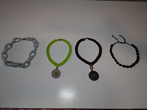 Collana uncinetto filo cotone - collana,