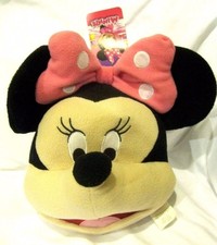 Disney Minnie Mouse con fiocco a pois rosa 10" borsa costume testa di peluche - nuova!