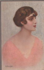 CARRTOLINA  TEMATICA DONNE RAGAZZE BELLEZZA FEMINILE COSTUMI VIAGGIATA 1919