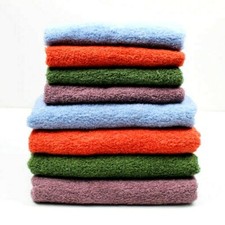 ASCIUGAMANI BAGNO SET 1+1 VISO+OSPITE CON RICAMO TINTA UNITA SPUGNA 100%COTONE