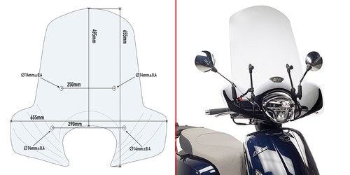 Parabrezza kymco like - parabrezza, 125