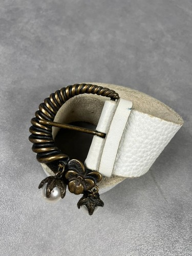 Ceinture cuir blanc vintage
