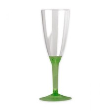 20 Flute in plastica con gambo CRYSTAL VERDE - Flutes rigido monouso - Calici da