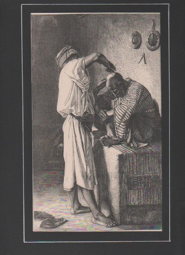Barbiere arabo stampa antica - stampa,