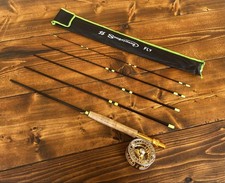 Set mosche. Canna da mosca #5 + mulinello per pesca trota lago, fiume, mare e torrente (usato)