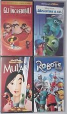 Vhs Disney Gli Incredibili + Monsters & Co. + Robots + Mulan Lotto Videocassette