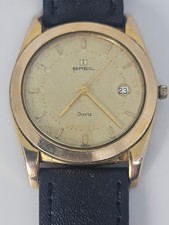 Orologio uomo Breil 10695 Swiss Made quarzo data placcato oro 7 gioielli 35mm anni 90