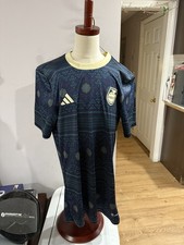Maglia Adidas Giamaica Uomo Piccola Blu Calcio Calcio Calcio Pre Partita Galles Bonner