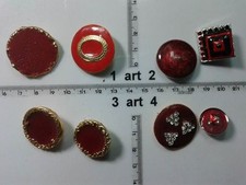 1 lotto bottoni gioiello rossi