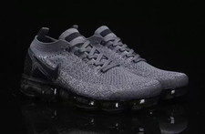 Nike, Inc. Air VaporMax Flyknit 2 Grey Black Air Cushion Men's Shoes NEW