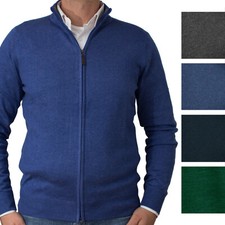Maglia Uomo Aperta Con Zip Lana E Cashmere Cardigan Pullover Invernale Maglione