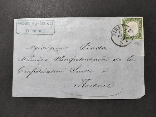 Regno italia 1862 busta - d'italia., 1862.