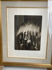 Valerio Pisano puntasecca prova d'artista le candele 1967 ORIGINALE