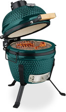 Barbecue a Carbonella Stile Kamado, Griglia Ø 26 Cm in Ceramica, BBQ Carbone Da 