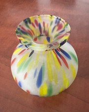 Vaso  Multicolor MURANO-Italy. Lavorazione Artigianale vetro trattato all'acido.