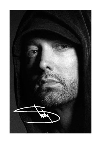 Eminem signed mounted - a4,