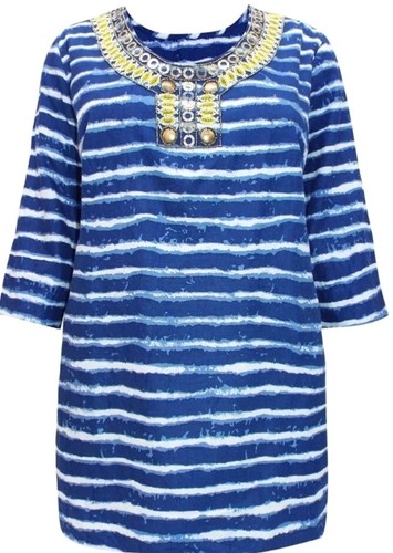 Top donna blu righe con - donna,