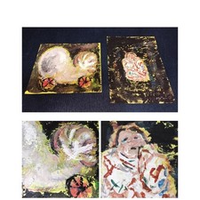 Sadaharu Horio Gutai Art Anything in The Car 2007 Figurine Argilla 2012 Set di 2