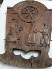 Antica testa di una culla in legno massello