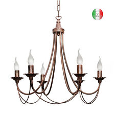Lampadario sospensione Ferro battuto 6 luci shabby chic Diana Made in Italy