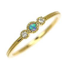 Anello con diamanti - , opali