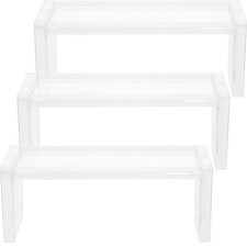  Scaffale espositore per vendita al dettaglio 3 pezzi supporto prodotto trasparente custodia per figure