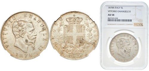 Italy 1878 lire silver - 1878, r