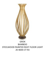 GROK Bamboo Steel/Wood Painted Rust Floor Light 25-4035-CT-93 - exdemo