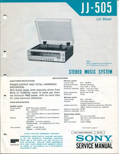Sony model 505 - jj-505, music