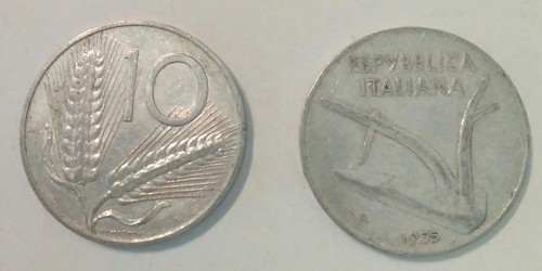 Rara moneta lire - 10, 1955