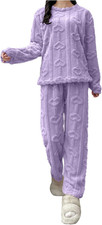 Pigiama Donna Pile Invernale Caldo Pigiama Felpato Set Da Casa Pigiami 2 Pezzi C
