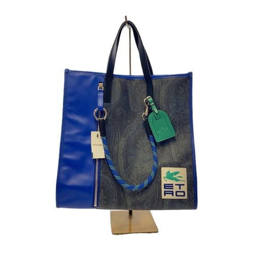Borsa tote etro pelle blu - tote,
