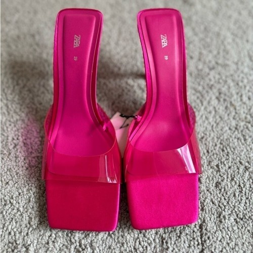 Zara high heeled vinyl mule - zara,