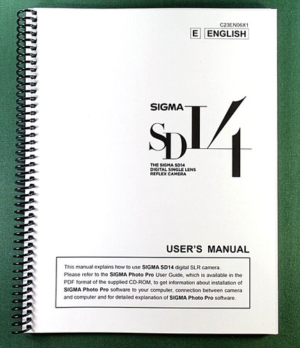 Sigma sd14 manuale istruzioni - sd14,