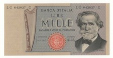 1000 LIRE GIUSEPPE VERDI II°  TIPO DECR   05 - 08 - 1975  FDS