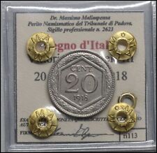 Regno d'italia 20 Centesimi 1918 Vittorio Emanuele III monete italiane PERIZIATA