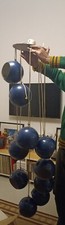 LAMP CHANDELIER GRAPPOLO 10 LUCI EYEBALL BLUE SPACE AGE REGGIANI  ANNI 70 RARO