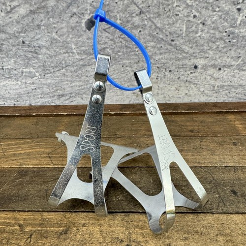 Vintage sport toe clips silver - vintage,
