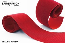 NASTRO A STRAPPO 10 CM ROSSO 1 metro MASCHIO FEMMINA COMPLETO Per VELCRO